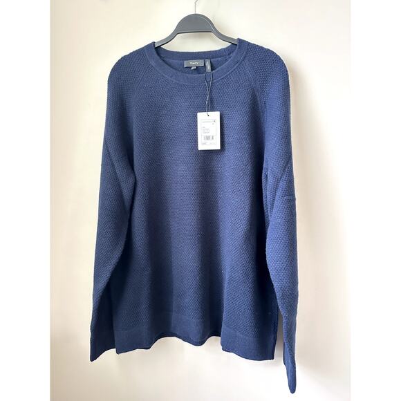 $345 Theory Mens 100% Cashmere Sweater Sz XXL Blue Long Sleeves Round Neck NEW - Picture 1 of 7